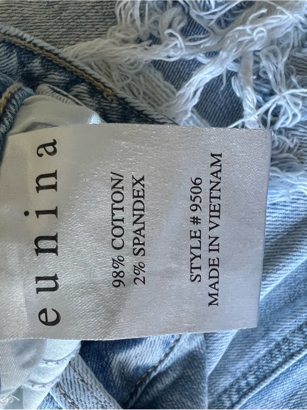 eunina Light Blue Distressed Boyfriend Jeans - Picture 3 of 9